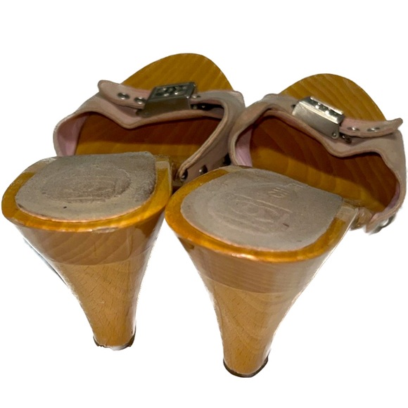 Vintage Chanel Wooden Platform Mule Clog Sandals, size 38 - Picture 5 of 8